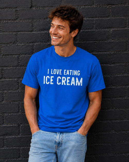 I Love Eating Ice Cream Novelty Graphic T-Shirt