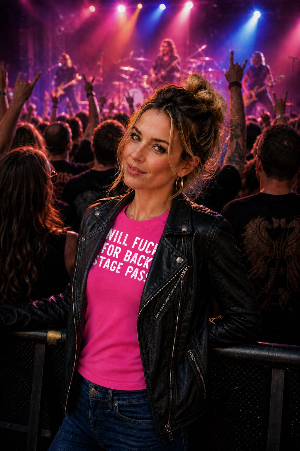 Will F*ck for Back Stage Pass Rock Music Graphic T-Shirt – Concert Fan Tee